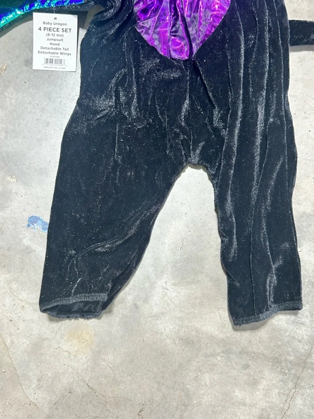Celebrate Halloween Costume Black and Purple Dragon Costume for Infants 6-12 mos